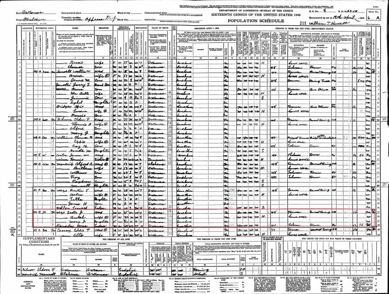 1940 Federal Census, Faulkner County, Arkansas